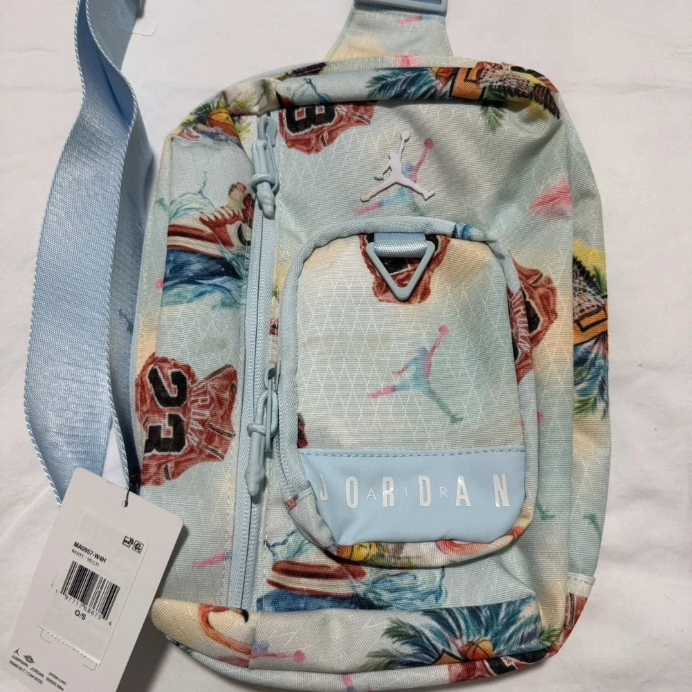 Nike Air Jordan Cordura Crossbody Bag Blue Tropical Flamingo MA0957-W4H NWT
